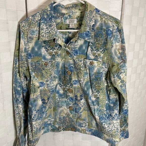 Christopher & Banks Jackets & Blazers - Woman’s jacket Floral Stretch Bluejean